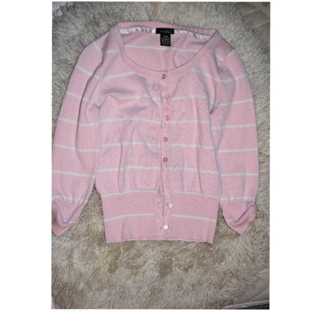 Pink Striped Cardigan